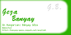 geza banyay business card