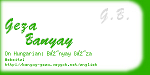 geza banyay business card